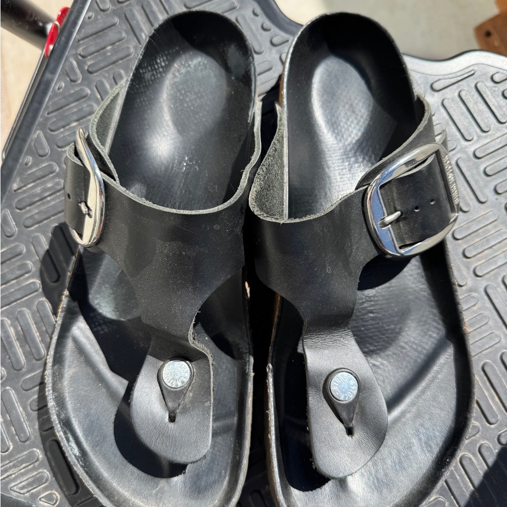 Black Buckle Sandals